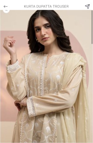 embroidered 3pc with chiffon dupatta