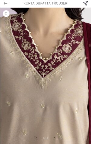 embroidered 3pc with chiffon dupatta